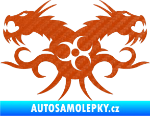 Samolepka Tetování 113 draci 3D karbon oranžový