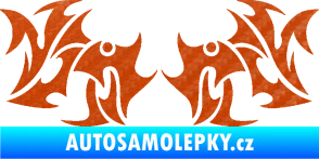 Samolepka Tetování 194 3D karbon oranžový