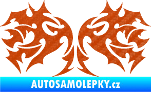 Samolepka Tetování 197 3D karbon oranžový