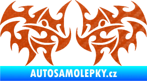Samolepka Tetování 203 3D karbon oranžový
