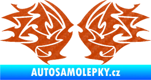 Samolepka Tetování 205 3D karbon oranžový