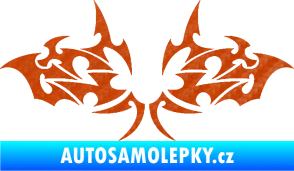 Samolepka Tetování 206 3D karbon oranžový