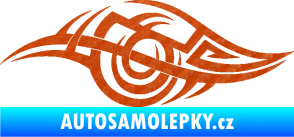 Samolepka Tetování 208 levá 3D karbon oranžový