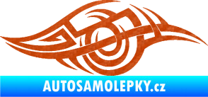 Samolepka Tetování 208 pravá 3D karbon oranžový