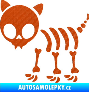 Samolepka The Bone Family Kočička 3D karbon oranžový