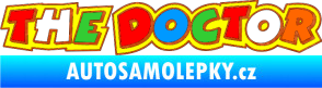 Samolepka The Doctor barevná - Valentino Rossi 3D karbon oranžový