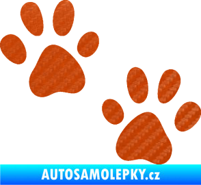 Samolepka Tlapky 011 3D karbon oranžový