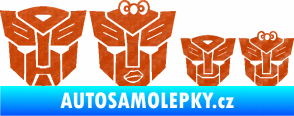 Samolepka Transformers 001 rodinka v autě 3D karbon oranžový