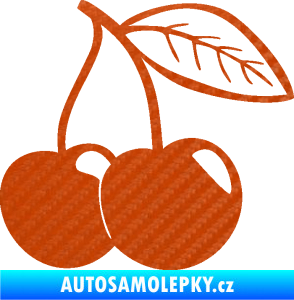 Samolepka Třešně 003 pravá 3D karbon oranžový