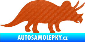 Samolepka Triceratops 001 pravá 3D karbon oranžový