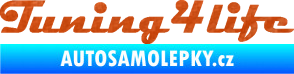 Samolepka Tuning for life nápis 3D karbon oranžový