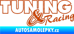 Samolepka Tuning racing obrys 3D karbon oranžový