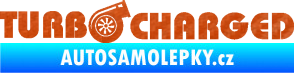 Samolepka Turbo charged nápis 3D karbon oranžový