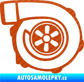 Samolepka Turbo silueta 001  pravá 3D karbon oranžový