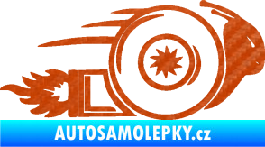 Samolepka Turbo šnek 002 pravá 3D karbon oranžový