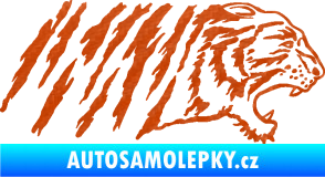 Samolepka Tygr 004 pravá 3D karbon oranžový