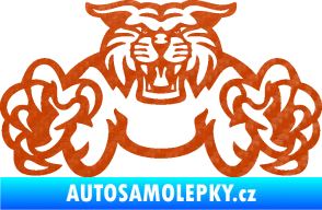 Samolepka Tygr 006 3D karbon oranžový