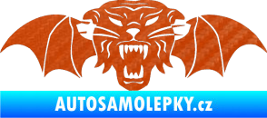 Samolepka Tygr s křídly 3D karbon oranžový