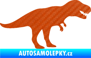 Samolepka Tyrannosaurus Rex 001 pravá 3D karbon oranžový