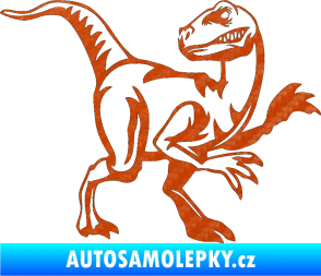 Samolepka Tyrannosaurus Rex 003 pravá 3D karbon oranžový