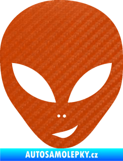 Samolepka UFO 003 pravá 3D karbon oranžový