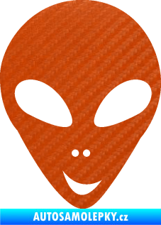 Samolepka UFO 004 pravá 3D karbon oranžový