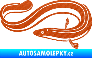 Samolepka Úhoř 001 levá 3D karbon oranžový