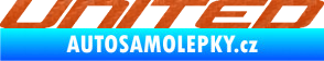 Samolepka United nápis 3D karbon oranžový