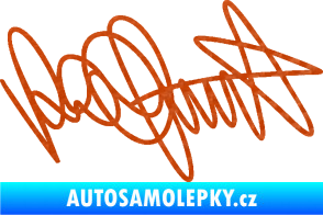 Samolepka Valentino Rossi podpis 3D karbon oranžový
