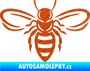 Samolepka Včela 002 3D karbon oranžový