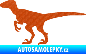 Samolepka Velociraptor 001 levá 3D karbon oranžový