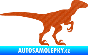 Samolepka Velociraptor 001 pravá 3D karbon oranžový