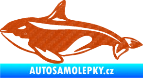 Samolepka Velryba 004 levá 3D karbon oranžový