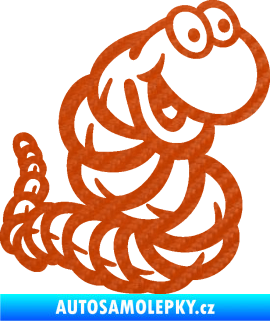 Samolepka Veselý červík pravá 3D karbon oranžový