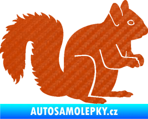 Samolepka Veverka 001 pravá 3D karbon oranžový