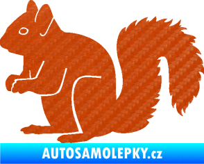 Samolepka Veverka 001 levá 3D karbon oranžový