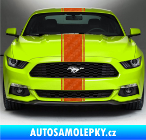 Samolepka Viper pruhy 1,5 cm + 20 cm + 1,5 cm 3D karbon oranžový