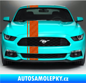 Samolepka Viper pruhy 2 cm + 16 cm 3D karbon oranžový
