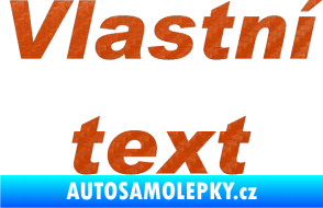 Samolepka Vlastní text - Arial Black kurzíva 3D karbon oranžový