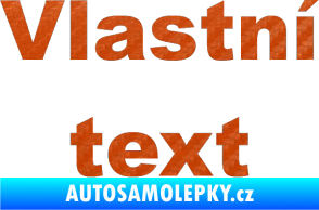 Samolepka Vlastní text - Arial Black 3D karbon oranžový