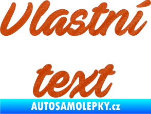 Samolepka Vlastní text - Ave Fedan 3D karbon oranžový
