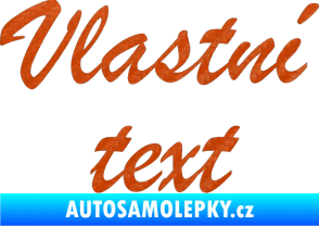 Samolepka Vlastní text - Brush Script 3D karbon oranžový