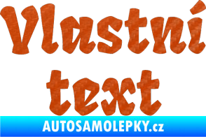 Samolepka Vlastní text - Fruktur 3D karbon oranžový