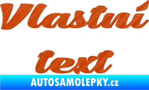 Samolepka Vlastní text - Low Casat 3D karbon oranžový