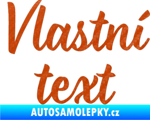 Samolepka Vlastní text - Monarda 3D karbon oranžový