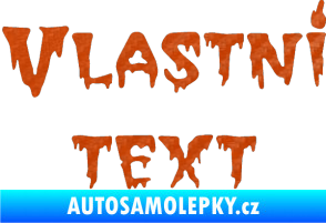 Samolepka Vlastní text - QTGhoul Face 3D karbon oranžový