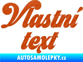 Samolepka Vlastní text - Seventies 3D karbon oranžový