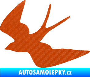 Samolepka Vlaštovka 001 levá 3D karbon oranžový
