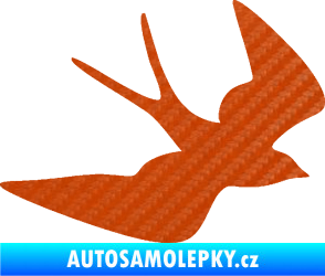 Samolepka Vlaštovka 001 pravá 3D karbon oranžový
