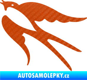 Samolepka Vlaštovka 003 levá 3D karbon oranžový